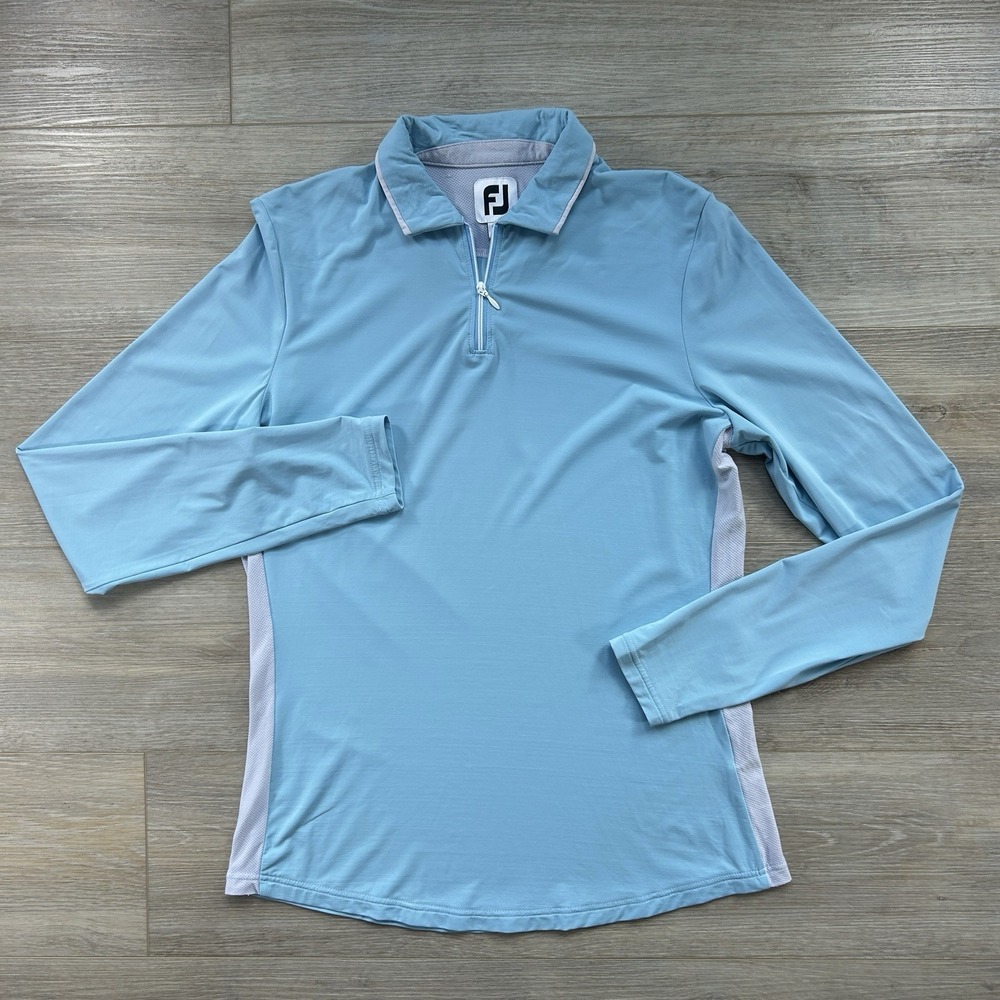 Footjoy Womens Medium Blue 1/4 Zip Golf Pullover Lightweight‎ Performance